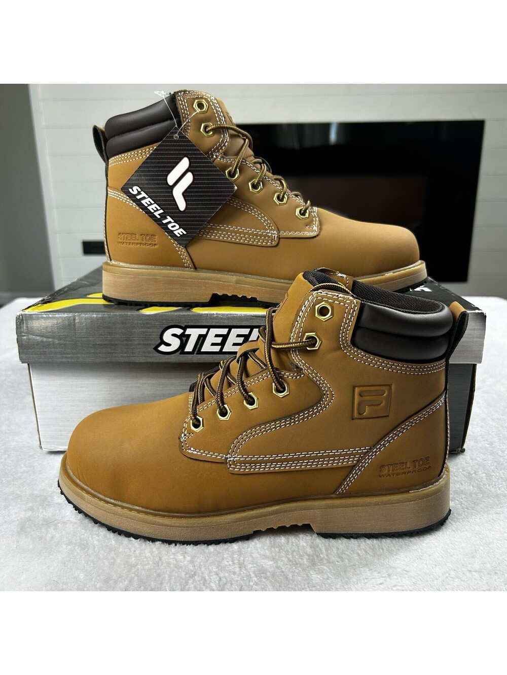 Fila Landing Steel SR Steel Toe Boots Men's 7 Women's 8.5 Brown Waterproof New